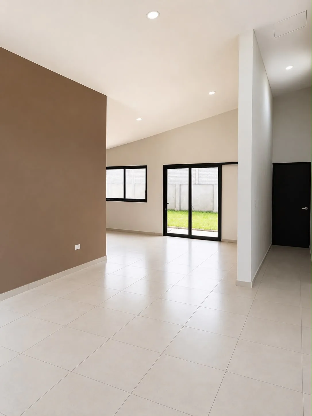 Sala y comedor integrados con salida al jardín