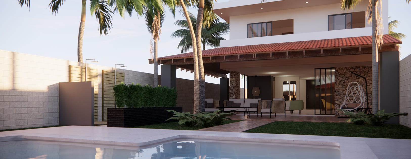 Diseño de casa de playa, proyecto residencial construido por RV Ingenieros en La Paz